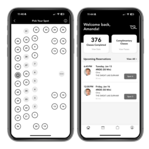 the-sweat-lab-booking-app The Sweat Lab fitness app showing class schedule, bookings, and member access.